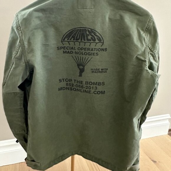 Madness Print Utility Cotton Jacket – Green Khaki | Size Small - Picture 9 of 10